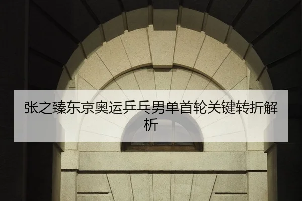 张之臻东京奥运乒乓男单首轮关键转折解析